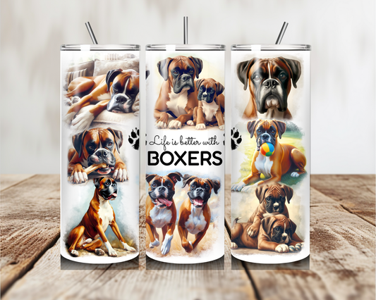 Boxer Various Images Tumbler 20oz 600ml