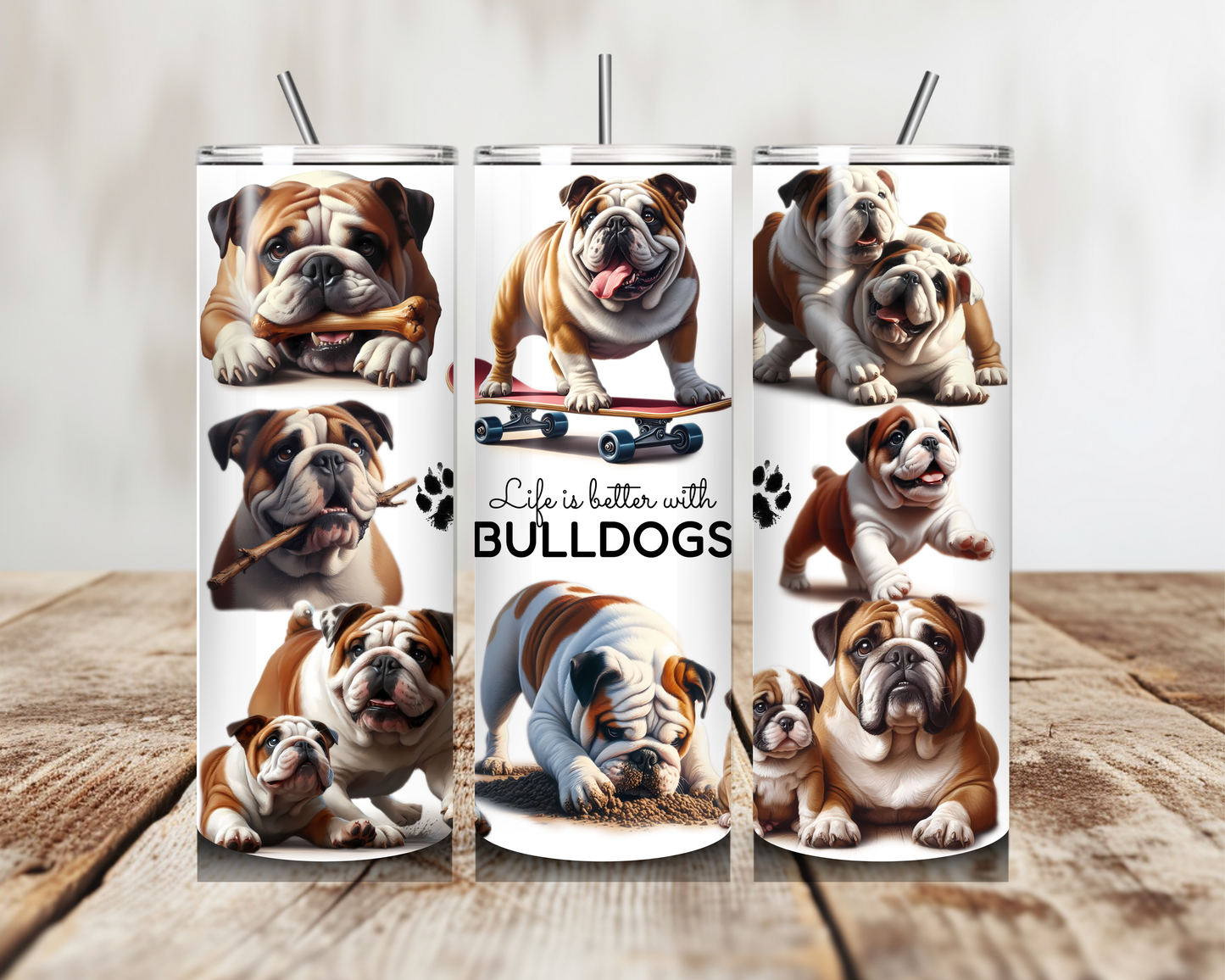 Bulldog Various Images Tumbler 20oz 600ml