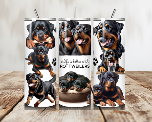 Rottweiler various images  Tumbler 20oz 600ml